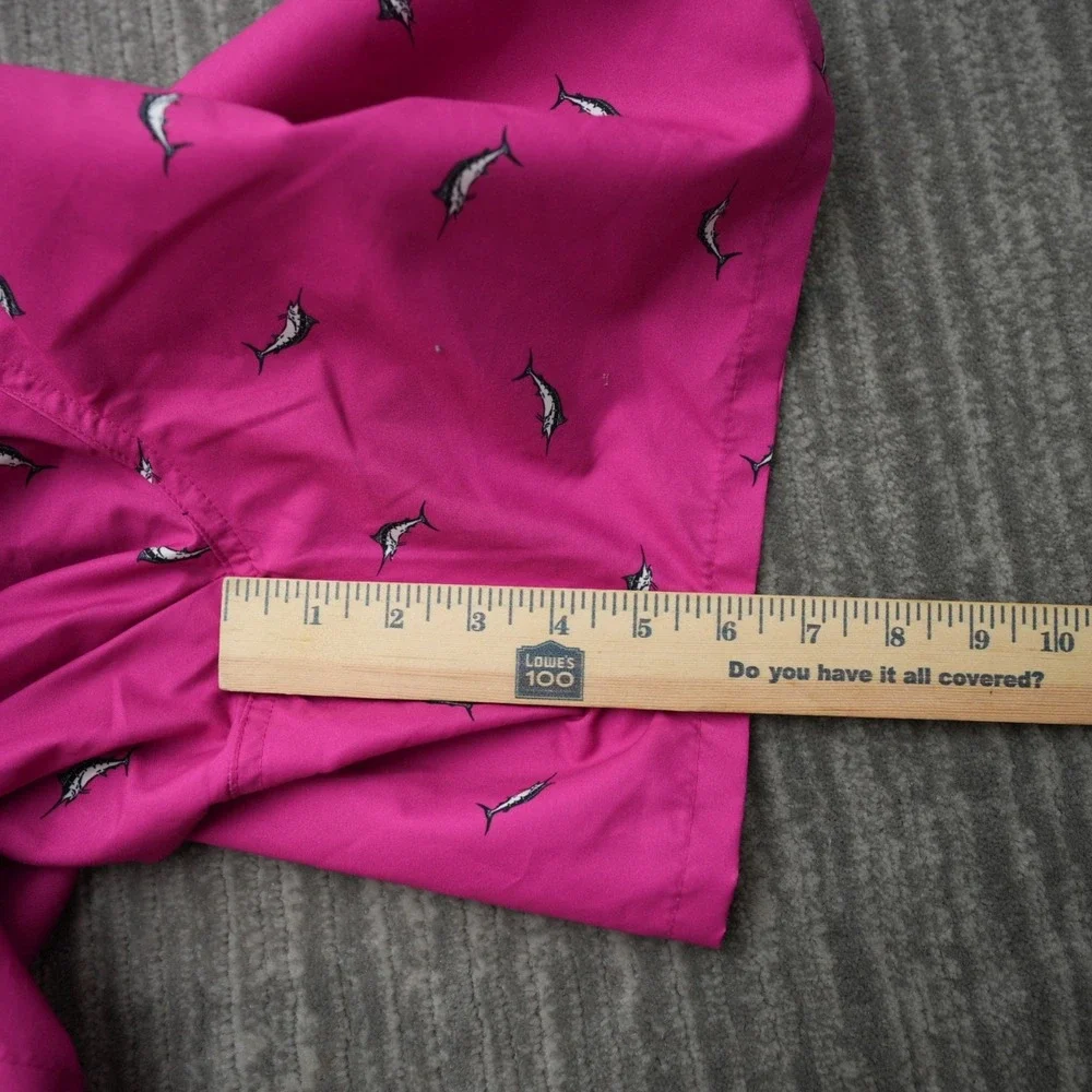 Old Navy Swim Trunks Men Pink Board Shorts UPF 40‎ Swordfish 8 Measured 7.5 XL